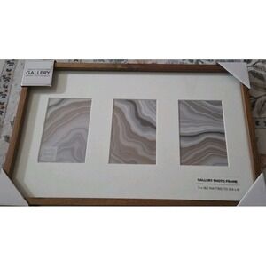 NIB Frame 3 - 4x6 Photo Collage Wood Picture Made from Acacia Wood 11×18 Size